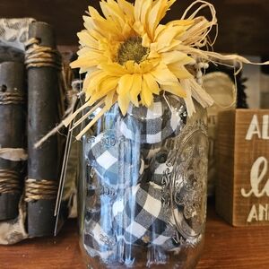 Sunflower Mason Jar Vase